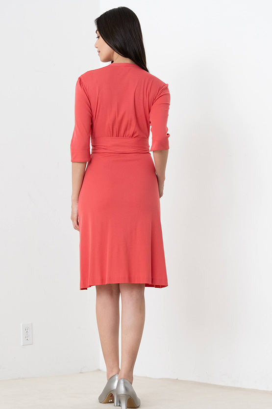 Cotton: Collarless Cache-Coeur Dress