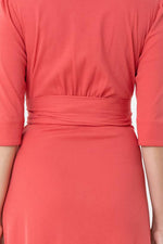 Cotton: Collarless Cache-Coeur Dress