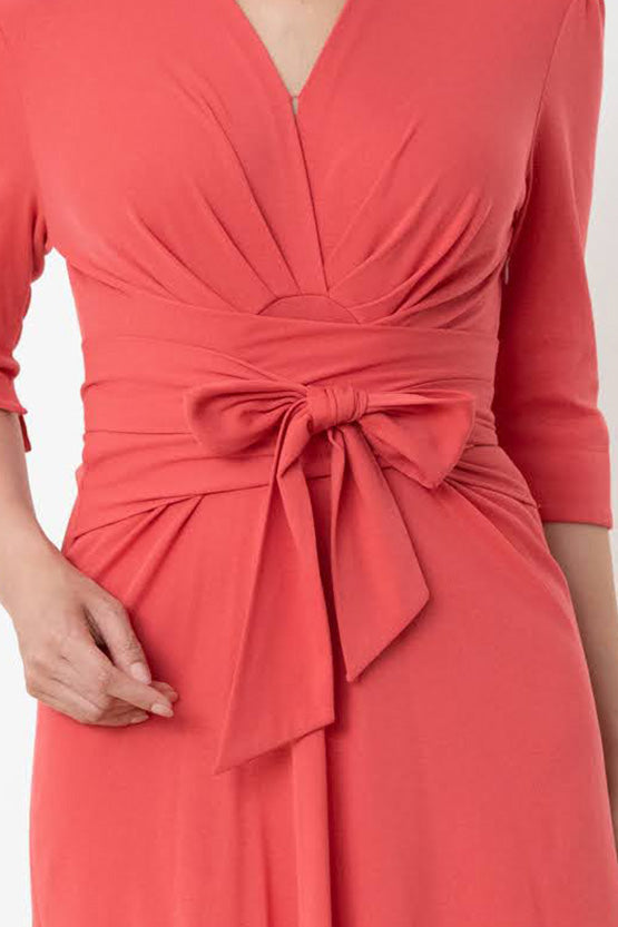 Cotton: Collarless Cache-Coeur Dress