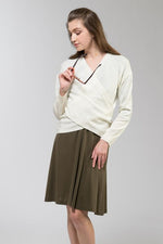 Cotton: Collarless Cache-Coeur Dress