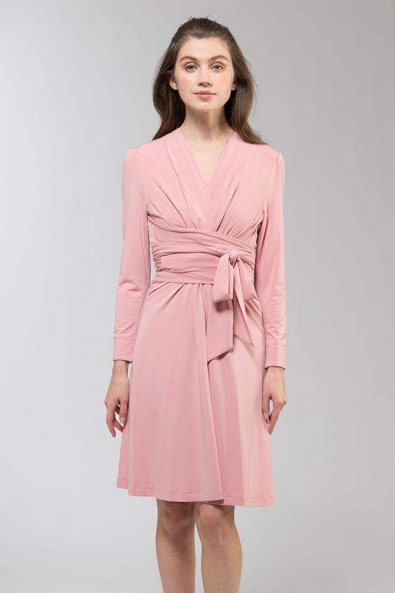 Collarless Wrap Dress