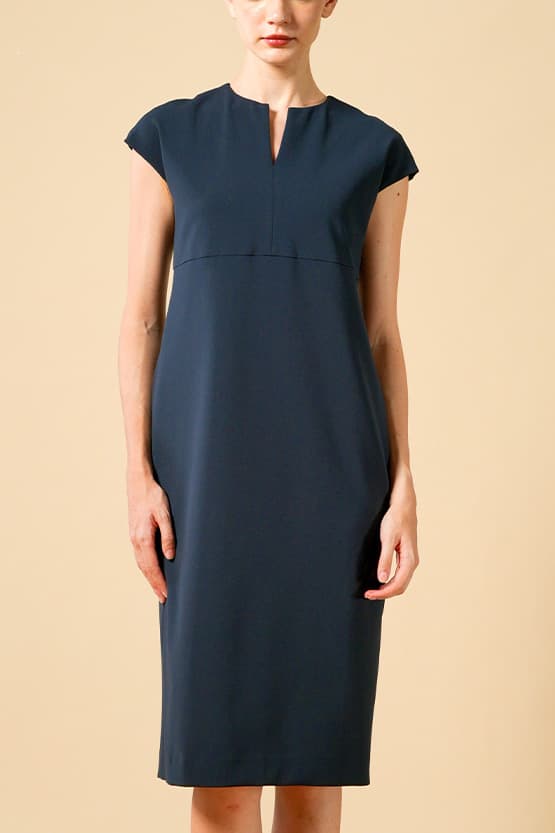Cool Touch Material: Cooling Split Neck Sack Dress