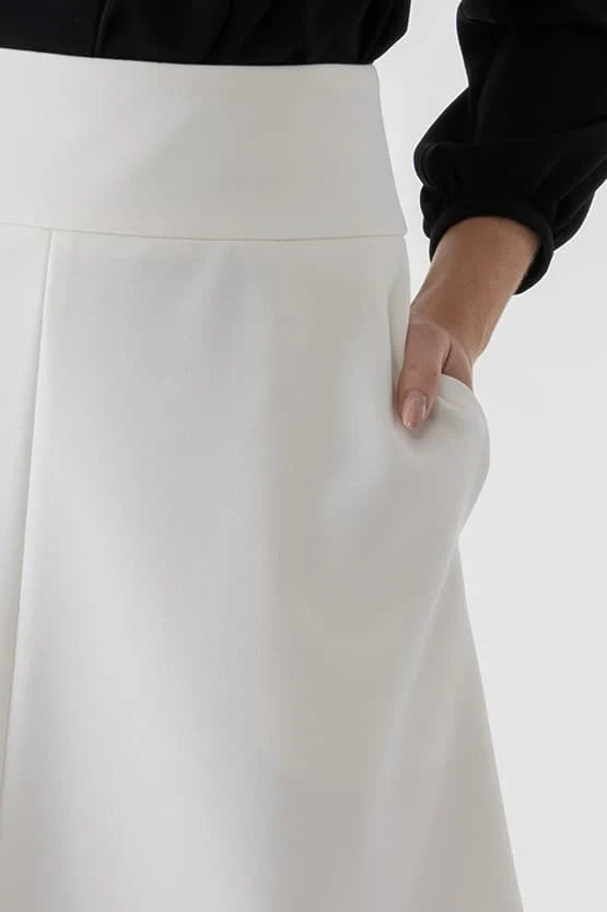 Double Jersey: Mid-Calf A-Line Skirt