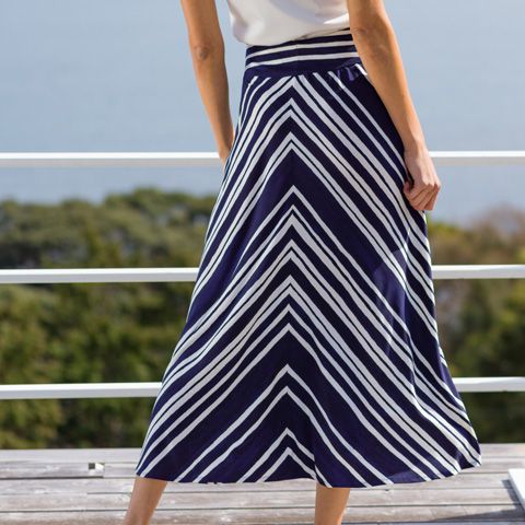 A mature silhouette that doesn't flare out too much