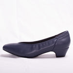 Navy Vegan Leather Fluffy Flats