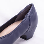 Navy Vegan Leather Fluffy Flats