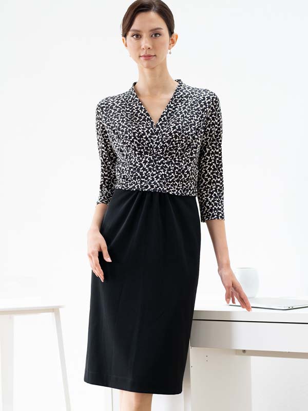 All-Season Material: Sunny Egg X Black Docking Shell Dress
