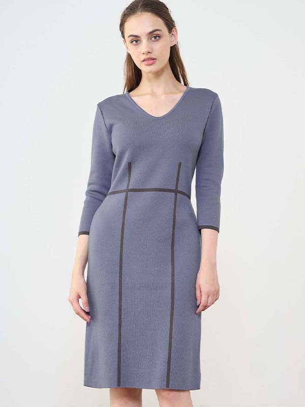 Washable Knit: Blue Knit Dress