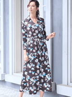 Long Length: Chocolate Lei Flower Collared Cache-Coeur Long