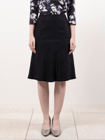 Stretch Jacquard: Black Knee-Length Mermaid Skirt