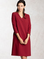 Red V-Neck Dress