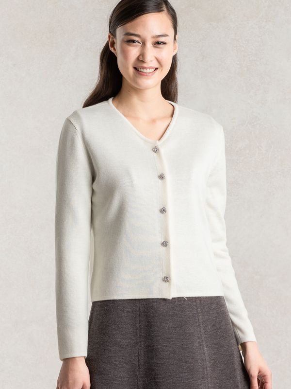 Milky White Bijou Cardigan
