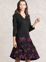 Flower Jacquard Flare Dress