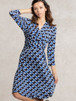 Blue Aztec Cache-Coeur Dress