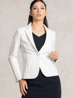All-Season / No Lining: White Tailored Jacket