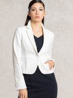 All-Season / No Lining: White Short Tailored Jacket