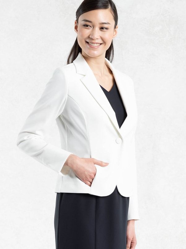 All-Season / No Lining: White Tailored Jacket