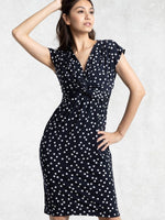 Navy Dot Ribbon Dress