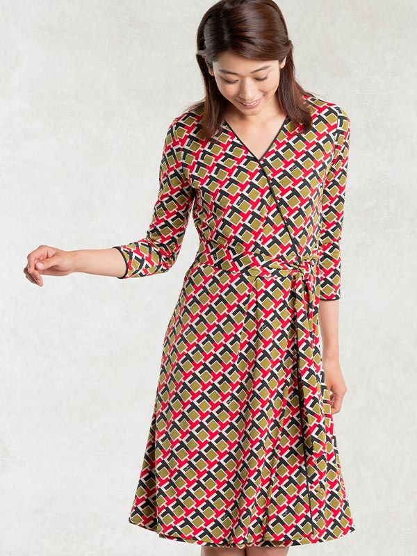 Red King’S Road Wrap-Style Dress