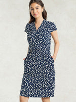 Navy Rice Shower Shell Dress