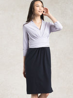 All-Season Material: Lavender X Navy Docking Shell Dress