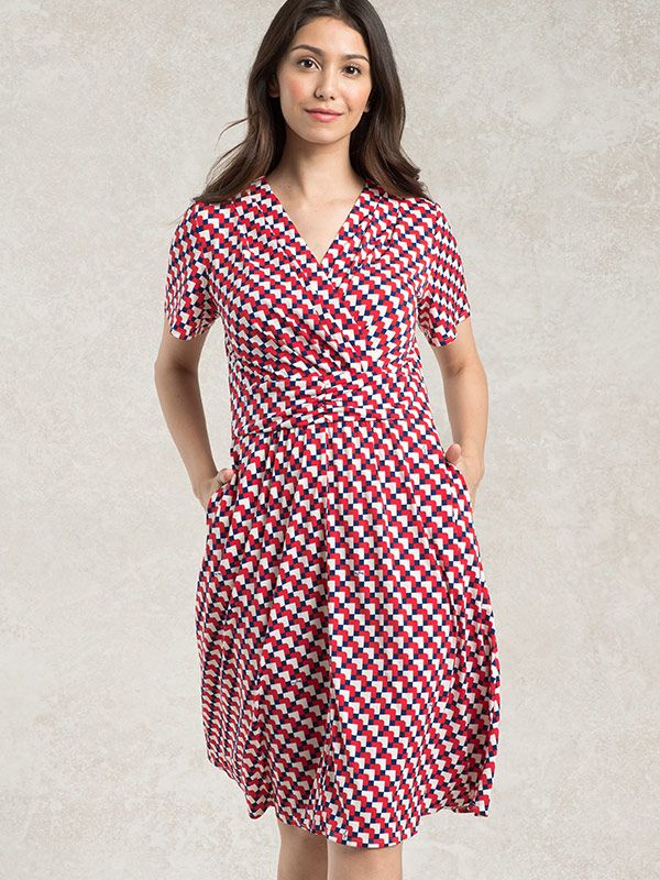 Red Tricolore Marilyn Dress