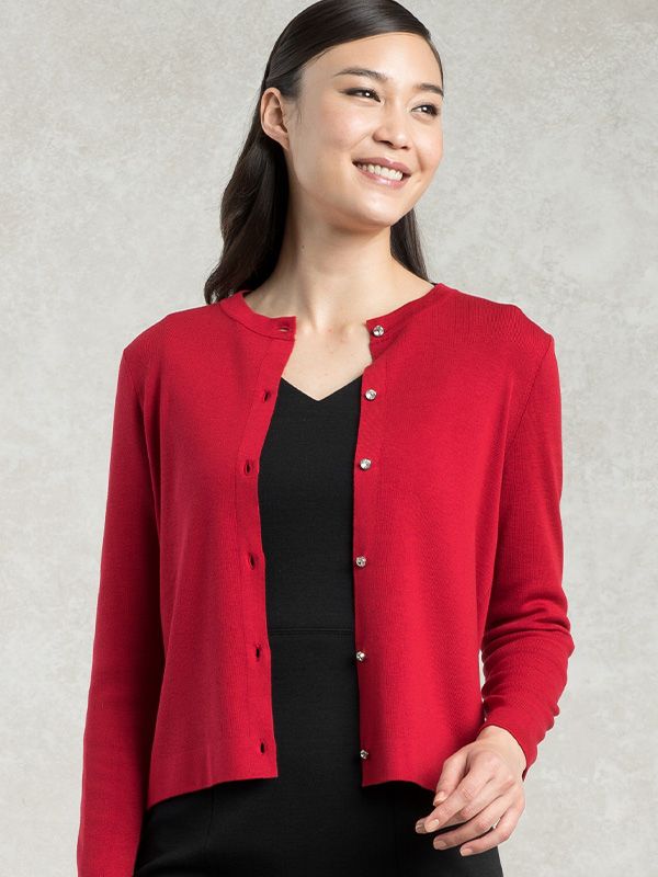 Berry Crewneck Cardigan