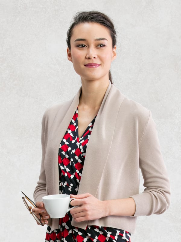 Cream Beige Kanazawa Short Cardigan