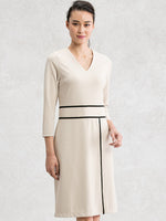 Greige Piping Dress
