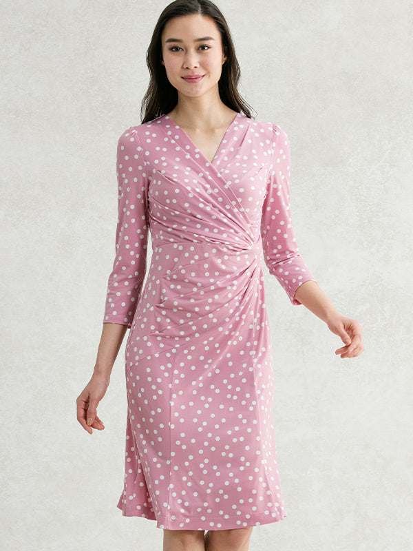 Pink Dot Gather Dress