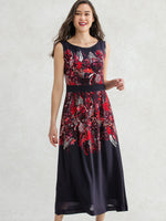Stretch Chiffon: Midnight Dream Long Flare Dress