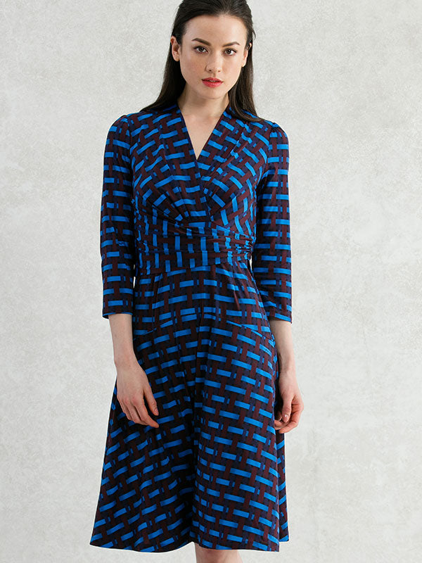 Blue Check Cache-Coeur Dress