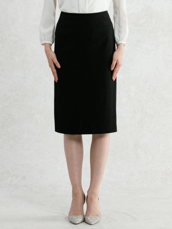 Suit Friendly: Starry Black Knee-Length Skirt (Suit Compatible)