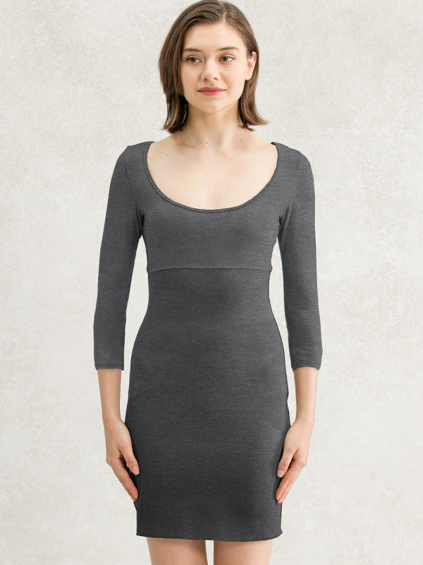 Charcoal Gray 3/4 Sleeve Warm Underdress