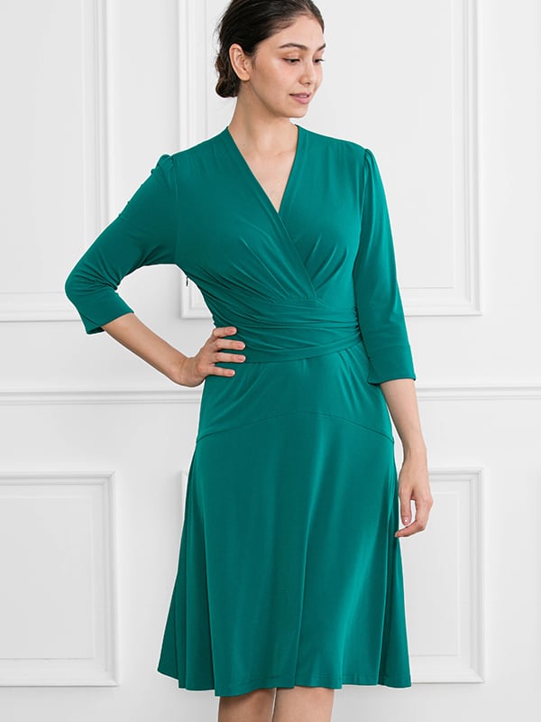 Green Cache-Coeur Dress