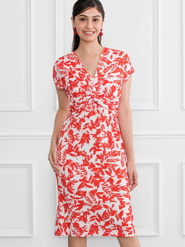 Japanese Pattern: Red Goldfish Twist Dress