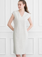 White-Gray Denim Sack Dress