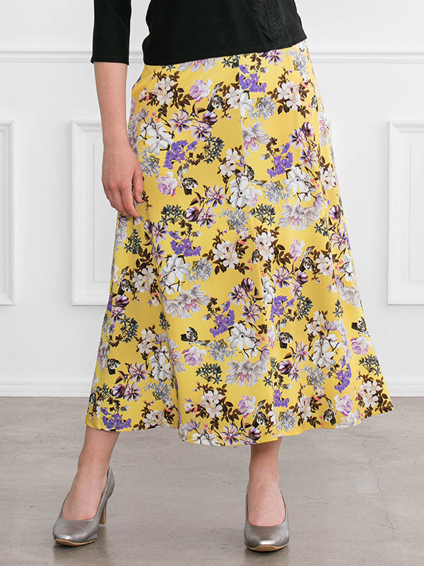 Long Length: Dramatic Yellow Travel Long Skirt