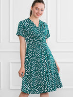 Green Rice Shower Marilyn Dress