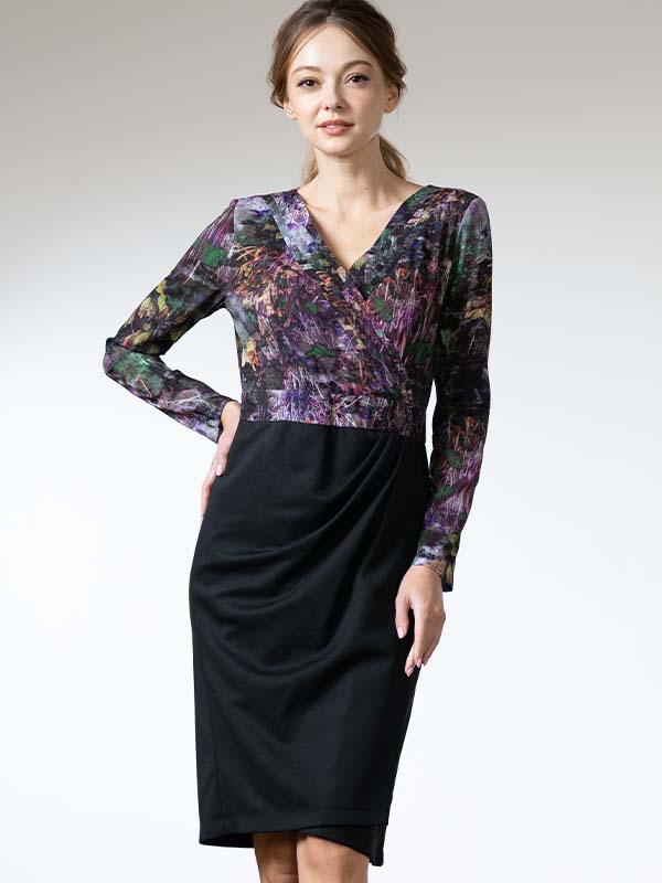 Stretch Chiffon: Etoile X Black Asymmetry Dress