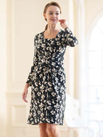 Classical Flower V-Drape Dress