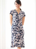 Pink Nuance Flower Gathered Dress