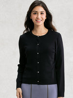 Navy Crew-Neck Cardigan