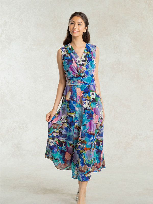 Stretch Chiffon: Water Mirror Marilyn Long Dress