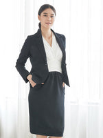 Airy Stretch: Airy Stretch White And Navy Shell Dress
