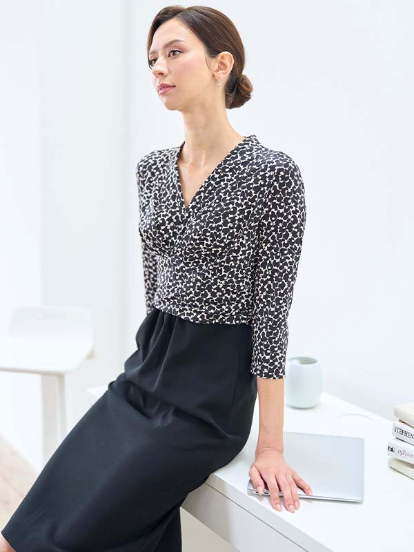 All-Season Material: Sunny Egg X Black Docking Shell Dress