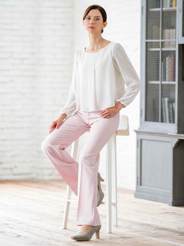 Stretch Chiffon: White Double Layer Chiffon Top