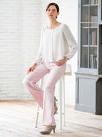 Stretch Chiffon: White Double Layer Chiffon Top