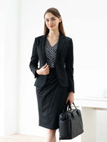 Wool Blend Double Face: Black Tailored Jacket