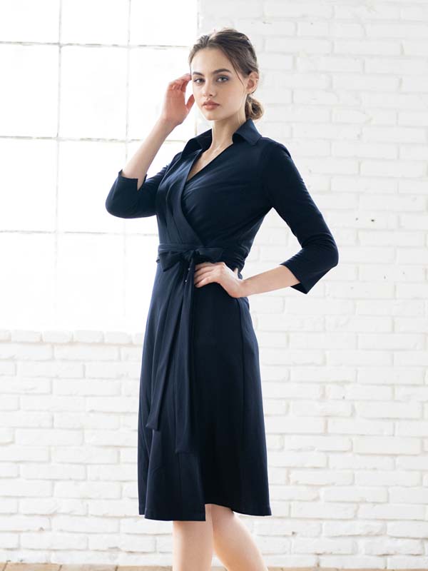 Navy Wrap Dress